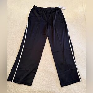 NWT RHONE Black Track Pants with White Stripes XL